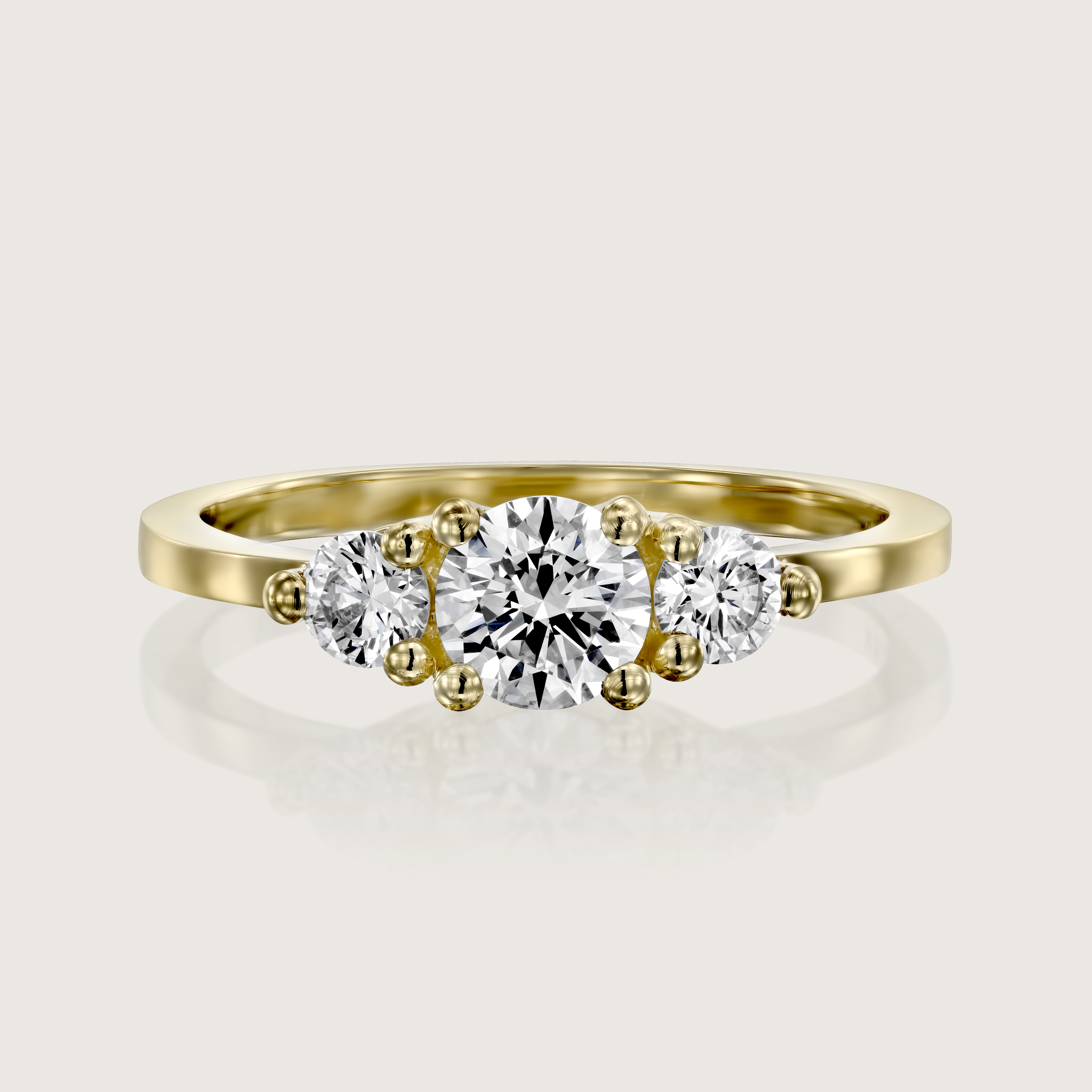 טבעת אודרי יהלומים לבנים 5 מ"מ