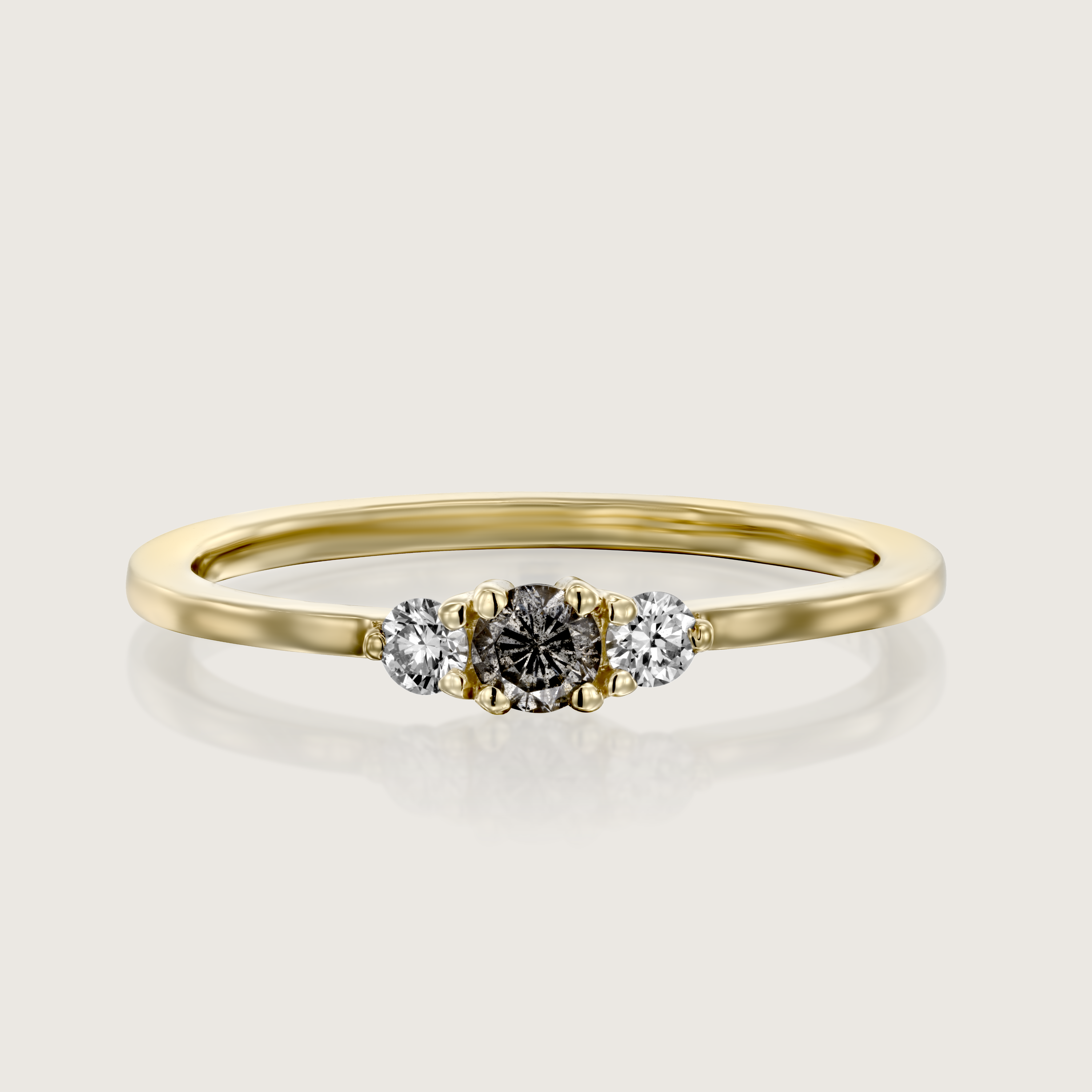 טבעת אודרי יהלום אפור 3 מ"מ