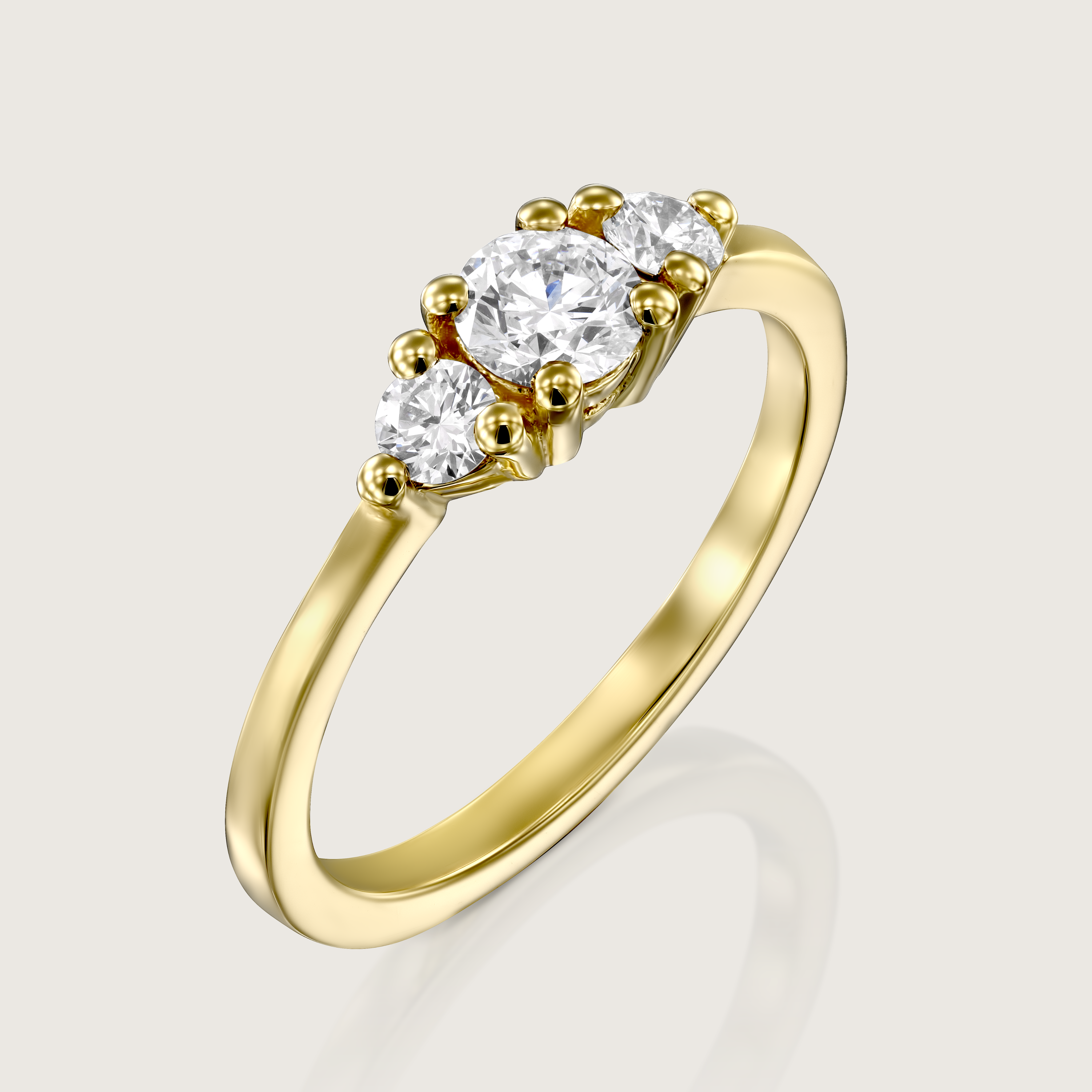 טבעת אודרי יהלומים לבנים 4.5 מ"מ