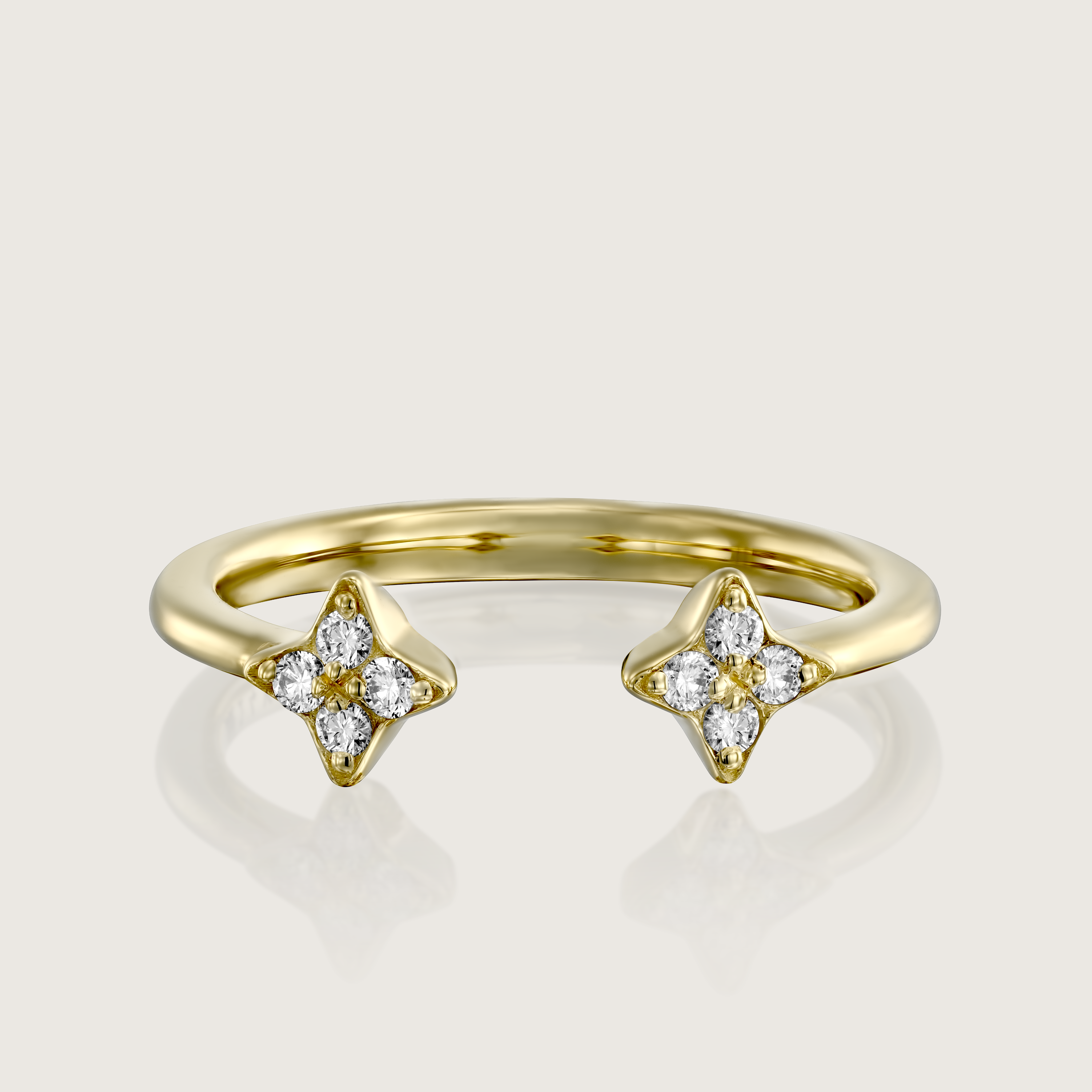 טבעת מרקורי מוגדלת עם יהלומים לבנים