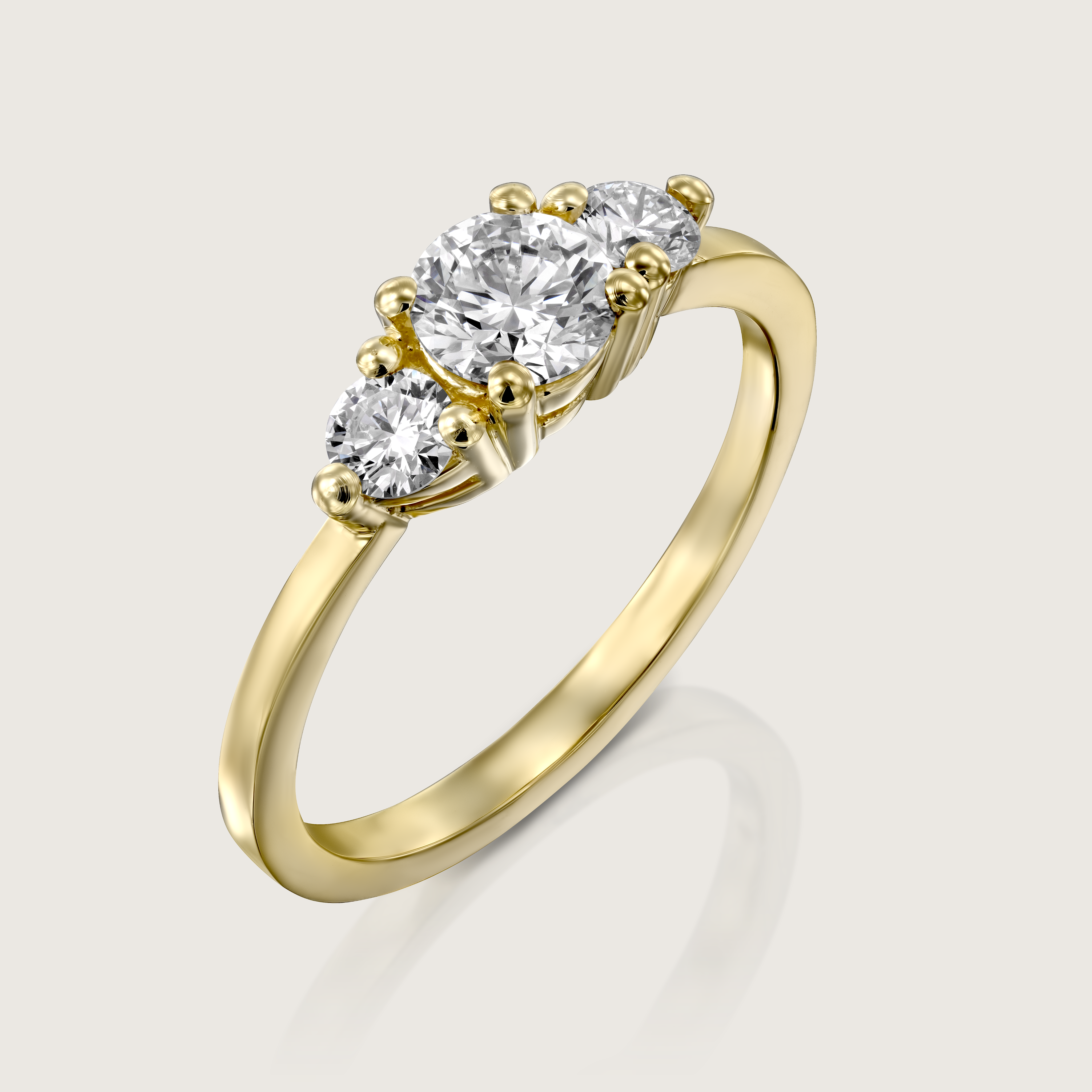 טבעת אודרי יהלומים לבנים 5 מ"מ - מידה 7.25