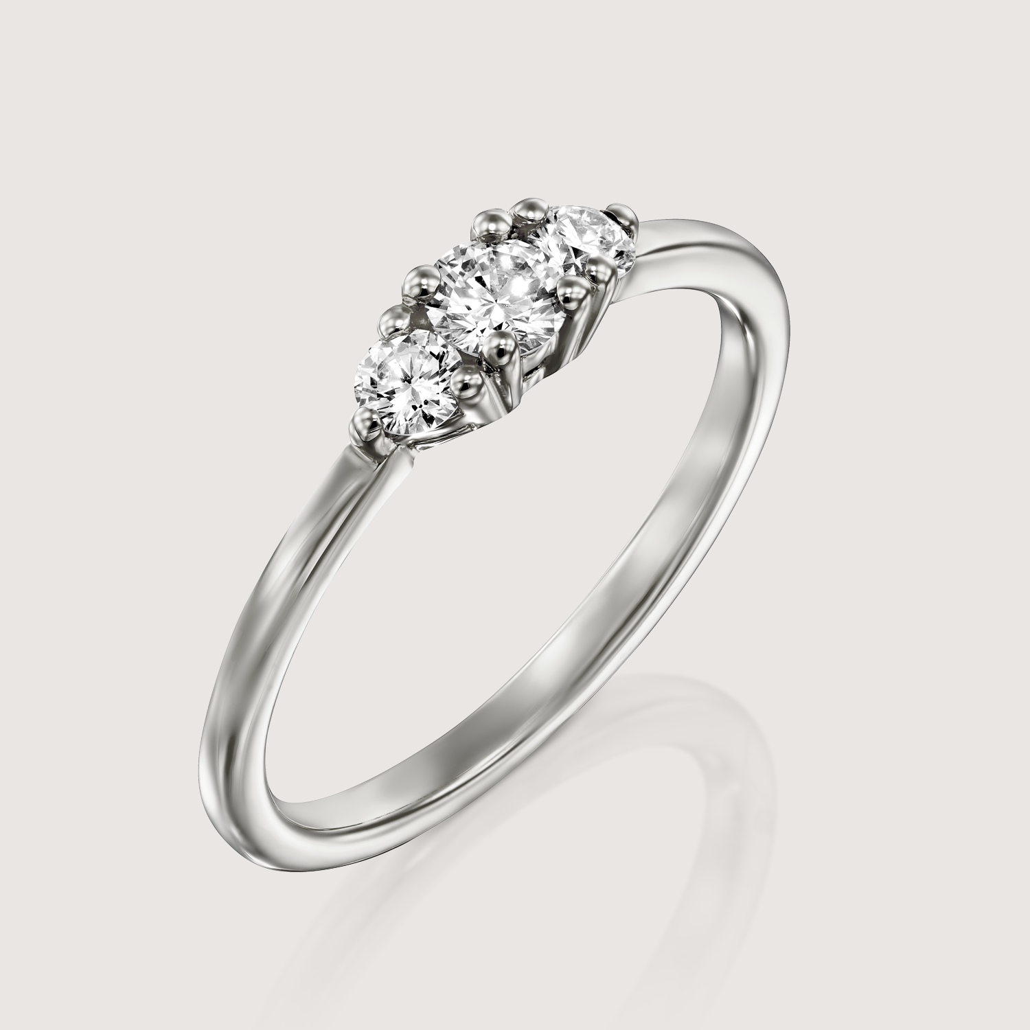 טבעת אודרי יהלומים לבנים 3.5 מ"מ
