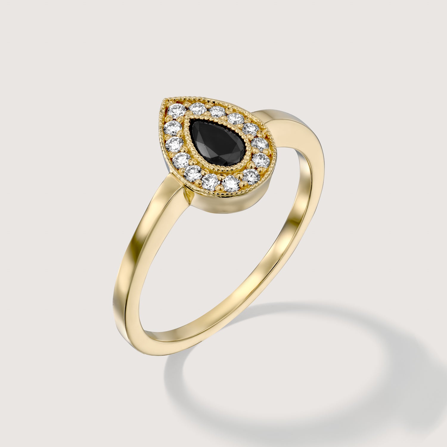 טבעת לונה יהלום שחור