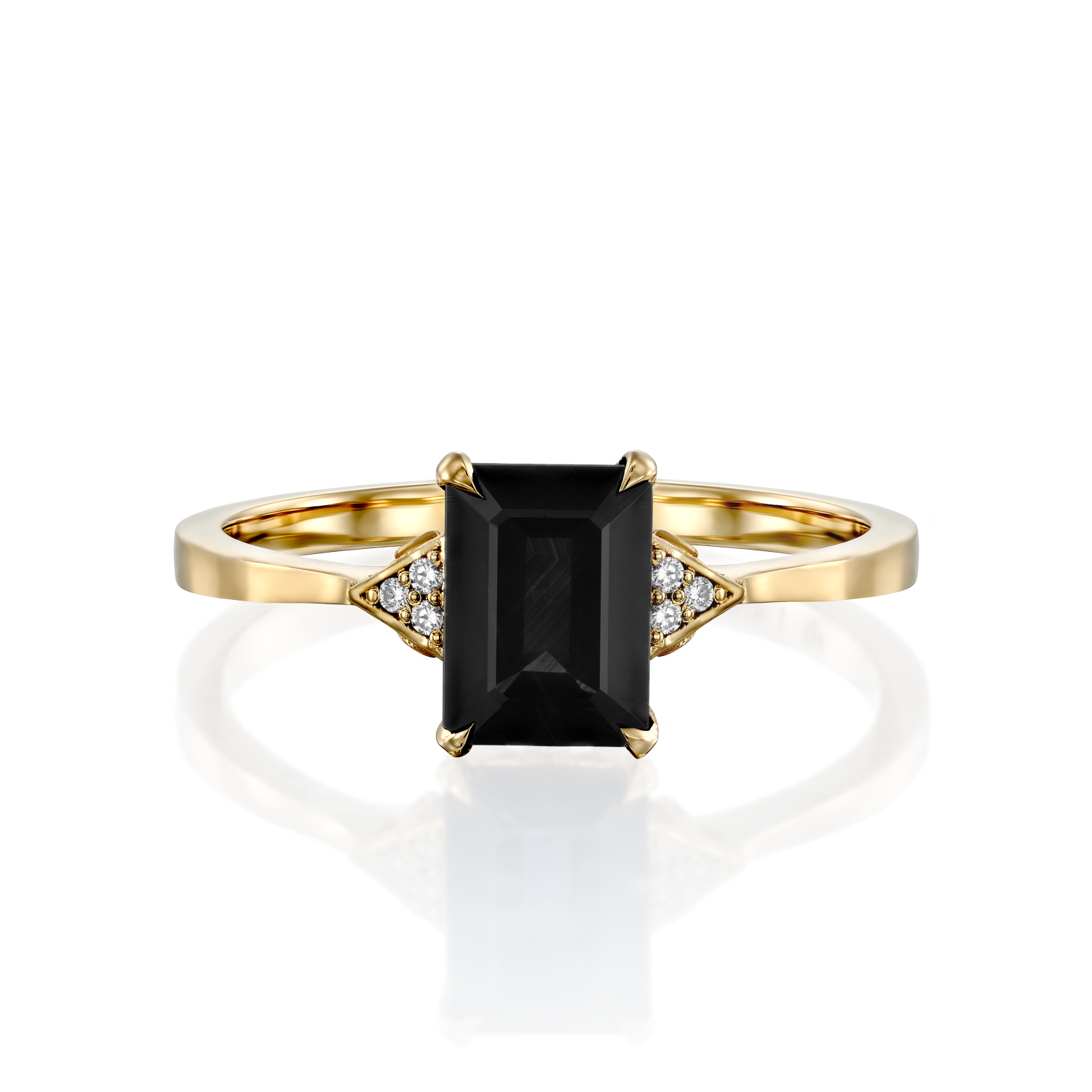 טבעת מייגן עם יהלום שחור