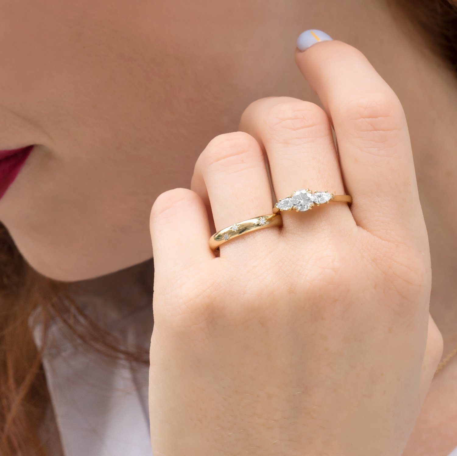 טבעת דילן עם יהלומים לבנים